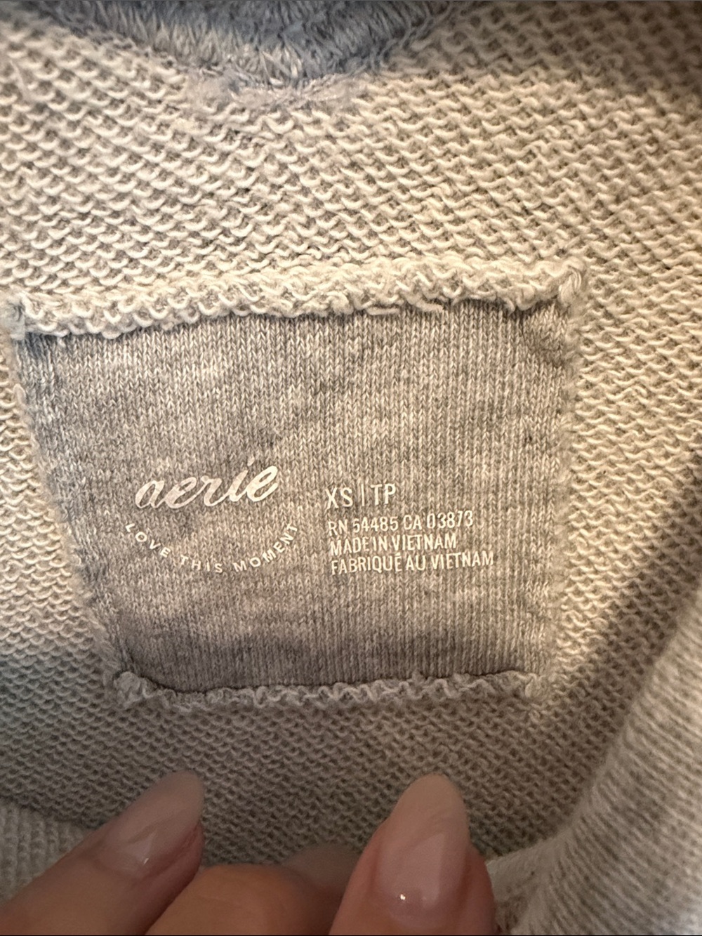 Aerie Wonder V Neck Sweatshirt good energy size XS grey - Picture 5 of 6